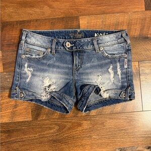 Silver Jeans Distressed Light Blue Cutoff Shorts